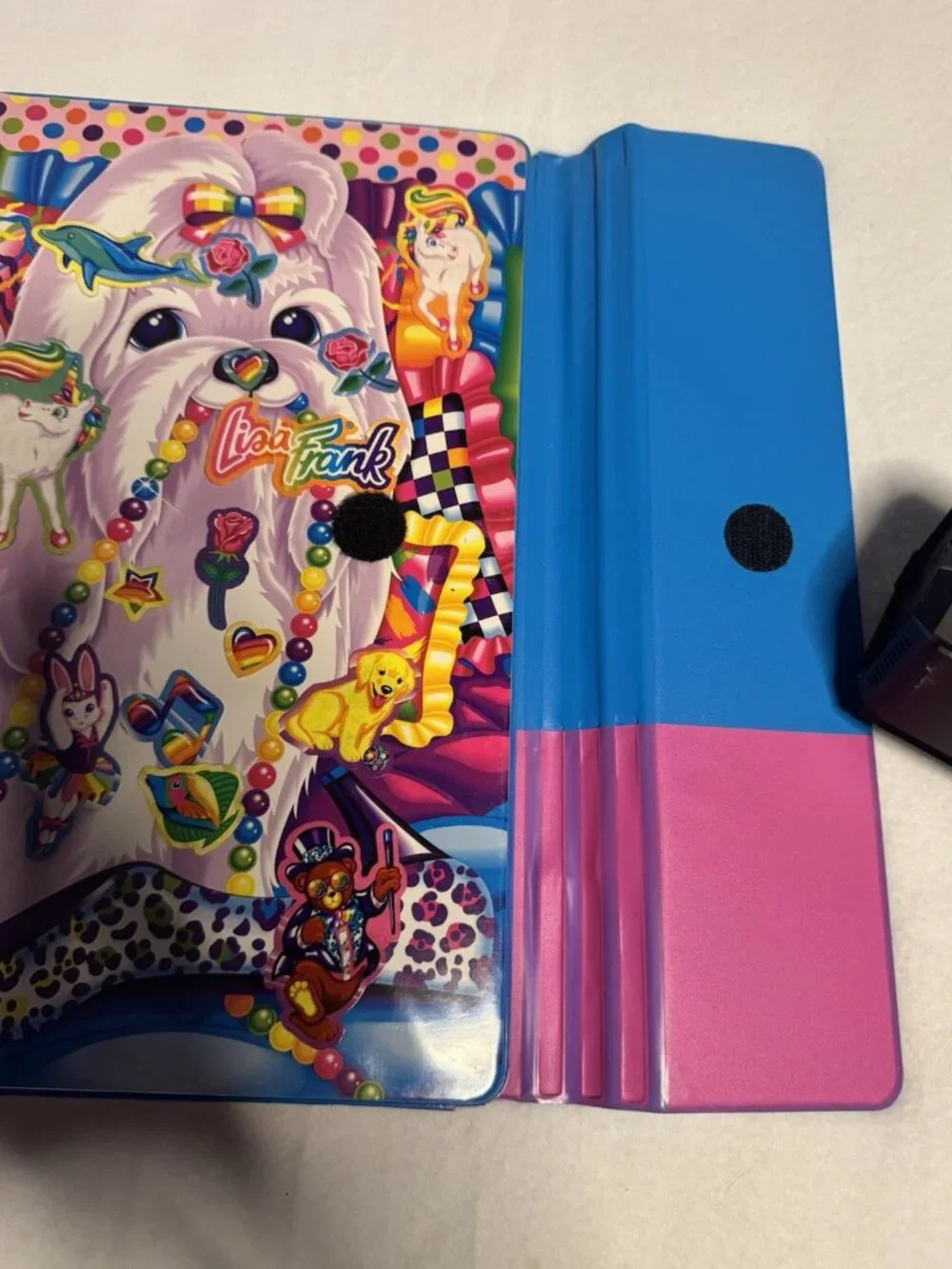 Vintage Lisa Frank Princess Pearl Dog Trapper Keeper Binder Folders Stickers Lot